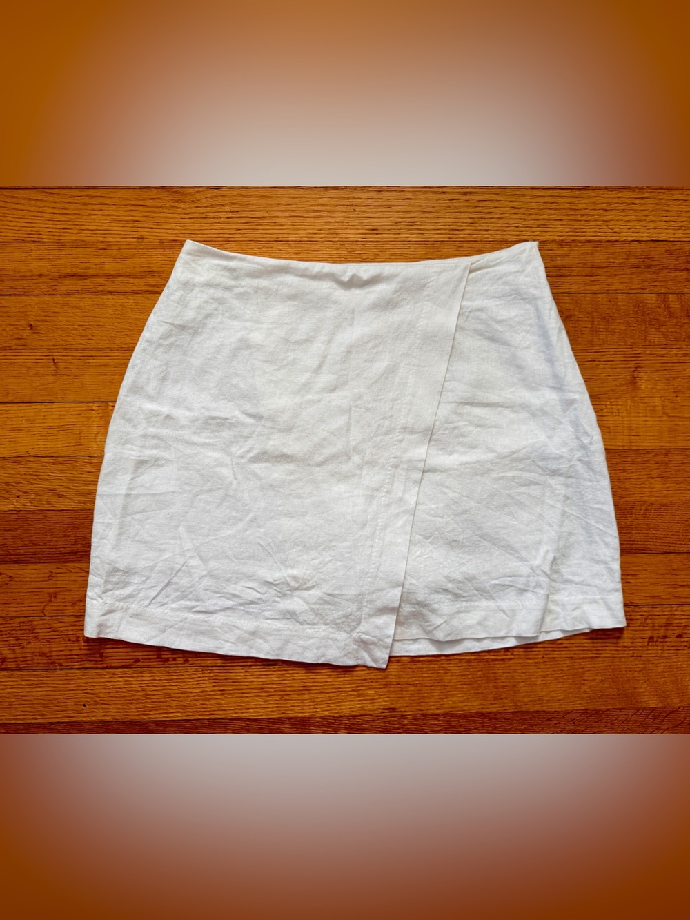 a new day White Wrap-Style Linen Mini Skort